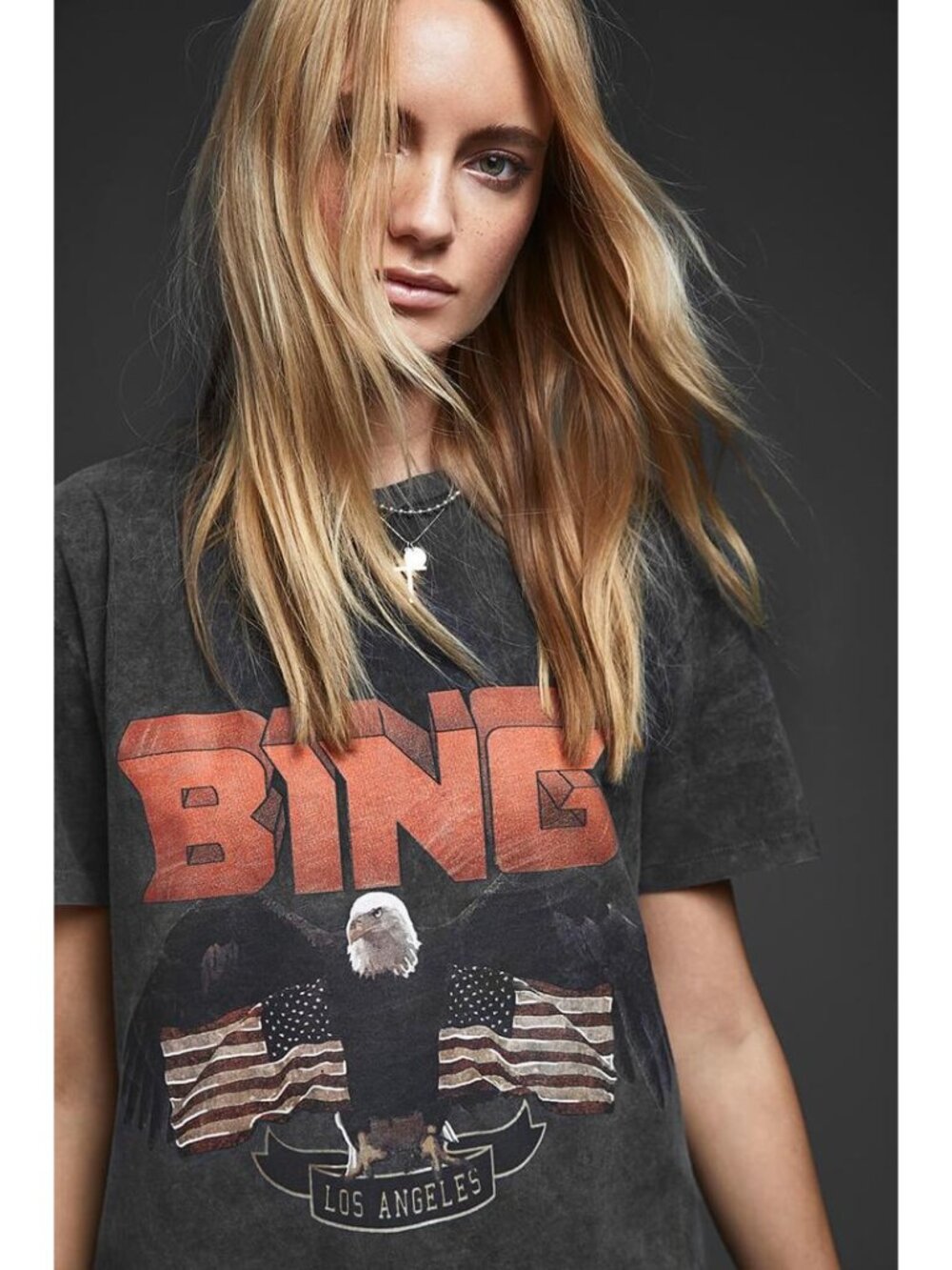Anine Bing Vintage Tee Americana Eagle Graphic Cropped T-Shirt Women's Small